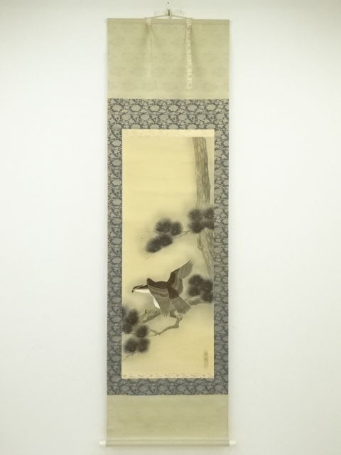 JAPANESE HANGING SCROLL / HAND PAINTED / HAWK